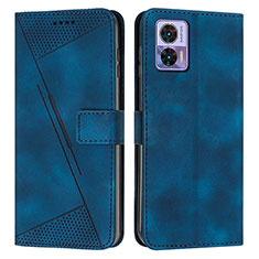 Custodia Portafoglio In Pelle Cover con Supporto Y07X per Motorola Moto Edge 30 Lite 5G Blu