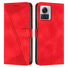 Custodia Portafoglio In Pelle Cover con Supporto Y07X per Motorola Moto Edge 30 Ultra 5G Rosso