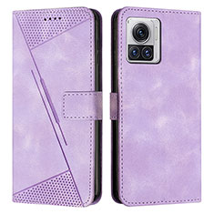 Custodia Portafoglio In Pelle Cover con Supporto Y07X per Motorola Moto Edge 30 Ultra 5G Viola