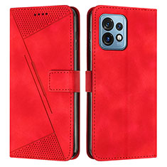 Custodia Portafoglio In Pelle Cover con Supporto Y07X per Motorola Moto Edge Plus (2023) 5G Rosso