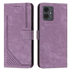 Custodia Portafoglio In Pelle Cover con Supporto Y07X per Motorola Moto G14 Viola