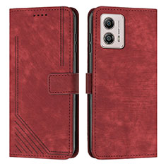 Custodia Portafoglio In Pelle Cover con Supporto Y07X per Motorola Moto G53 5G Rosso