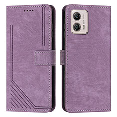 Custodia Portafoglio In Pelle Cover con Supporto Y07X per Motorola Moto G53 5G Viola