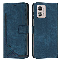 Custodia Portafoglio In Pelle Cover con Supporto Y07X per Motorola Moto G53j 5G Blu