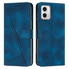 Custodia Portafoglio In Pelle Cover con Supporto Y07X per Motorola Moto G53j 5G Blu