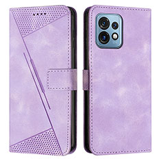 Custodia Portafoglio In Pelle Cover con Supporto Y07X per Motorola Moto X40 5G Viola