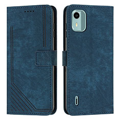 Custodia Portafoglio In Pelle Cover con Supporto Y07X per Nokia C12 Pro Blu