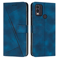 Custodia Portafoglio In Pelle Cover con Supporto Y07X per Nokia C22 Blu