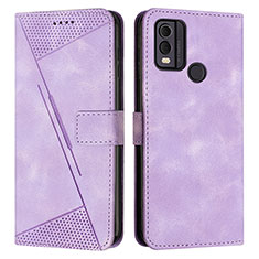 Custodia Portafoglio In Pelle Cover con Supporto Y07X per Nokia C22 Viola