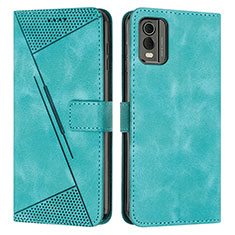 Custodia Portafoglio In Pelle Cover con Supporto Y07X per Nokia C32 Verde