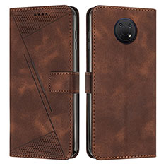 Custodia Portafoglio In Pelle Cover con Supporto Y07X per Nokia G10 Marrone