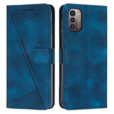 Custodia Portafoglio In Pelle Cover con Supporto Y07X per Nokia G21 Blu