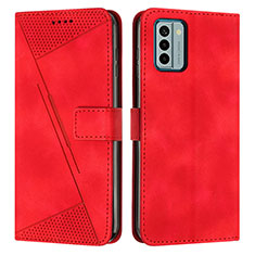 Custodia Portafoglio In Pelle Cover con Supporto Y07X per Nokia G22 Rosso