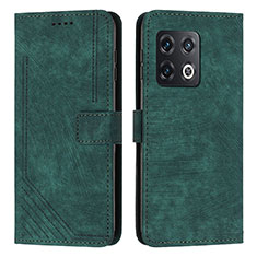 Custodia Portafoglio In Pelle Cover con Supporto Y07X per OnePlus 10 Pro 5G Verde