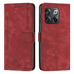 Custodia Portafoglio In Pelle Cover con Supporto Y07X per OnePlus 10T 5G Rosso