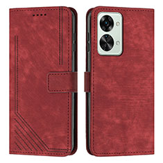 Custodia Portafoglio In Pelle Cover con Supporto Y07X per OnePlus Nord 2T 5G Rosso