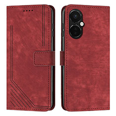 Custodia Portafoglio In Pelle Cover con Supporto Y07X per OnePlus Nord CE 3 Lite 5G Rosso