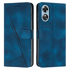 Custodia Portafoglio In Pelle Cover con Supporto Y07X per Oppo A17 Blu