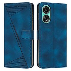 Custodia Portafoglio In Pelle Cover con Supporto Y07X per Oppo A18 Blu