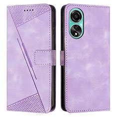 Custodia Portafoglio In Pelle Cover con Supporto Y07X per Oppo A38 Viola