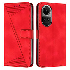 Custodia Portafoglio In Pelle Cover con Supporto Y07X per Oppo Reno10 5G Rosso