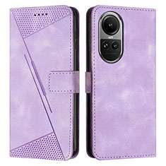 Custodia Portafoglio In Pelle Cover con Supporto Y07X per Oppo Reno10 5G Viola