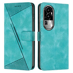 Custodia Portafoglio In Pelle Cover con Supporto Y07X per Oppo Reno10 Pro+ Plus 5G Verde