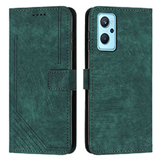 Custodia Portafoglio In Pelle Cover con Supporto Y07X per Realme 10T 5G Verde