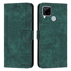 Custodia Portafoglio In Pelle Cover con Supporto Y07X per Realme 7i RMX2193 Verde