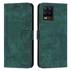 Custodia Portafoglio In Pelle Cover con Supporto Y07X per Realme 8 4G Verde