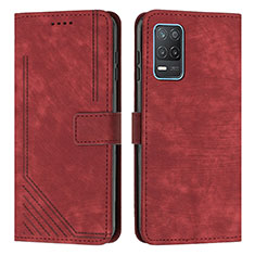 Custodia Portafoglio In Pelle Cover con Supporto Y07X per Realme 8 5G Rosso