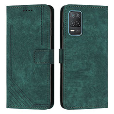 Custodia Portafoglio In Pelle Cover con Supporto Y07X per Realme 8 5G Verde