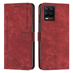 Custodia Portafoglio In Pelle Cover con Supporto Y07X per Realme 8 Pro Rosso