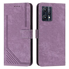 Custodia Portafoglio In Pelle Cover con Supporto Y07X per Realme 9 4G Viola