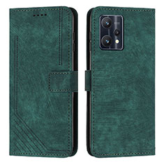 Custodia Portafoglio In Pelle Cover con Supporto Y07X per Realme 9 Pro+ Plus 5G Verde