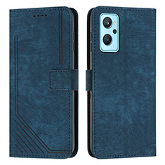 Custodia Portafoglio In Pelle Cover con Supporto Y07X per Realme 9i 5G Blu