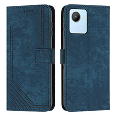 Custodia Portafoglio In Pelle Cover con Supporto Y07X per Realme C30s Blu