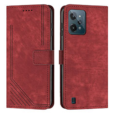 Custodia Portafoglio In Pelle Cover con Supporto Y07X per Realme C31 Rosso