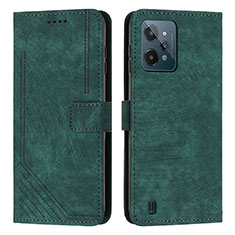 Custodia Portafoglio In Pelle Cover con Supporto Y07X per Realme C31 Verde