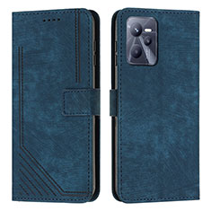 Custodia Portafoglio In Pelle Cover con Supporto Y07X per Realme C35 Blu