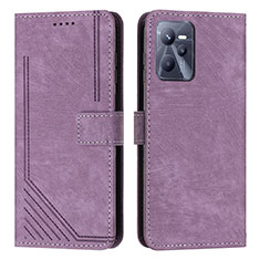 Custodia Portafoglio In Pelle Cover con Supporto Y07X per Realme C35 Viola