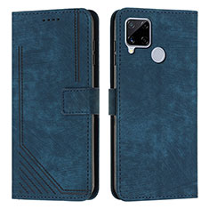 Custodia Portafoglio In Pelle Cover con Supporto Y07X per Realme Narzo 20 Blu