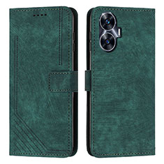 Custodia Portafoglio In Pelle Cover con Supporto Y07X per Realme Narzo N55 Verde