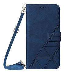 Custodia Portafoglio In Pelle Cover con Supporto Y08B per Samsung Galaxy M02s Blu