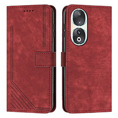 Custodia Portafoglio In Pelle Cover con Supporto Y08X per Huawei Honor 90 5G Rosso