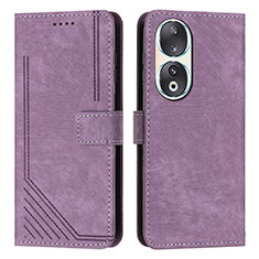 Custodia Portafoglio In Pelle Cover con Supporto Y08X per Huawei Honor 90 5G Viola