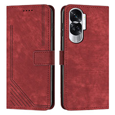 Custodia Portafoglio In Pelle Cover con Supporto Y08X per Huawei Honor 90 Lite 5G Rosso