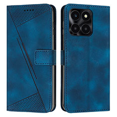 Custodia Portafoglio In Pelle Cover con Supporto Y08X per Huawei Honor X6a Blu