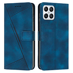 Custodia Portafoglio In Pelle Cover con Supporto Y08X per Huawei Honor X8 4G Blu