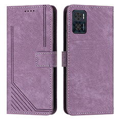 Custodia Portafoglio In Pelle Cover con Supporto Y08X per Motorola Moto E22 Viola